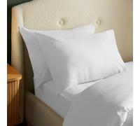 Silentnight Literie en Coton brossé, Blanc, Paire
