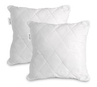 Silentnight Lot de 2 Coussins matelassés avec Housse matelassée, Fibres rebondissantes, hypoallergéniques et lavables en Machine, 45 x 45 cm
