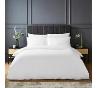 Silentnight Parure de lit 100% Coton Pur, Luxueuse, Douce au Toucher, 200 Fils au Pouce carré, Fermeture à Boutons, Housse de Couette + taie d'oreiller, Lavable en Machine, Blanc, lit Simple