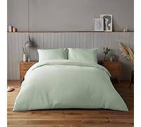 Silentnight Parure de lit Super Douce - Confortable et Confortable au Toucher délicat - Luxueuse Microfibre Facile d'entretien avec Fermeture à Boutons - Élégante et Moderne - Parure de lit Double