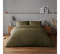 Silentnight Parure de lit Super Douce - Confortable et Confortable au Toucher délicat - Luxueuse Microfibre Facile d'entretien avec Fermeture à Boutons - Élégante et Moderne - King Size - Vert Olive