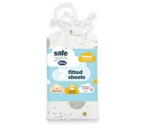 Silentnight Safe Nights Lot de 2 draps-Housses pour couffin 100% Jersey de Coton avec Sac de Rangement - 28 cm x 75 cm x 9 cm, céleste