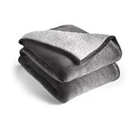 Silentnight Snugsie Couverture géante - Couverture en peluche polaire super taille avec intérieur chaud en polaire Sherpa réversible pour toute la famille, canapé, lit - 240 x 180 cm - Gris anthracite