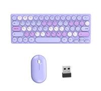 Silents Clicks Ensemble de touches rondes rétro 2,40 G Connectivité portable pour bureau, voyage, claviers portables Combo pour ordinateur portable