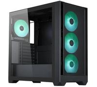 Silentware Flow 110 Boîtier PC A-RGB Midi Tower noir, façade en maille avec entrée d'air latérale, fenêtre latérale en verre, 4 ventilateurs A-RGB HDB de 120 mm, commande PWM et 3 broches, GPU jusqu'à