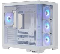 Silentware View A-RGB Boîtier PC tour midi blanc, partie avant et latérale en verre trempé, 4 ventilateurs A-RGB de 120 mm, 4 broches PWM 3 broches, GPU jusqu'à 410 mm, USB-C, ATX/mATX/ITX, design
