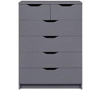 Commode 6 Tiroirs Design ""Litania"" 112cm Gris