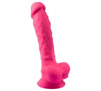 Silexd - vibromasseur avec ventouse et testicules - télécommande - rose