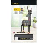 Securit - Tableau 3D Silhouette Cerf - pour feutres à Craie Liquide - pour café, Restaurants, magasins, Maison - 31 x 15 x 11 cm - 1 marqueur Blanc Inclus