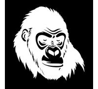 silhouette angélique de tête de gorille Stickers gravés 42x43.2cm Stickers pour vitres Blanc