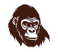 silhouette angélique de tête de gorille Stickers gravés 67.2x69.1cm Culture du tatouage Café