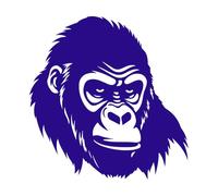 silhouette angélique de tête de gorille Stickers gravés 67.2x69.1cm Décoration de carrosserie Bleu foncé