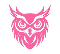 silhouette angélique de tête de hibou Stickers gravés 67.2x73cm Multicolore Rose