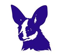 silhouette angélique d'une tête de marsupial Stickers gravés 42x48.4cm Amovible sans laisser de colle Bleu foncé