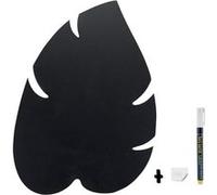 Silhouette ardoise '' feuille'' Feutre craie inclus et kit velcro pour accrochage mural 43.8x29.6x0.3cm | 0.1 kg Securit