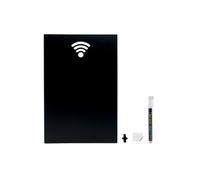 Securit Tableau WiFi Tableau Noir - Y Compris Chalkmarker et Bandes Velcro de Fixation Murale - 30 x 50 cm, Noir
