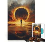 Silhouette Before Ring of Fire Puzzle de 1000 pièces pour Adolescents Jeu de logique Solide Découpe de précision pour Les vœux du Père Noël 38x52cm