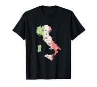 Silhouette Carte de l'Italie Drapeau National Italie Cadeau de Voyage T-Shirt