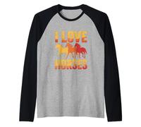Silhouette colorée « I Love Horses » au Galop Manche Raglan