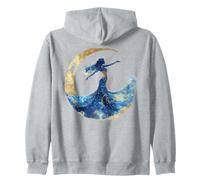 Silhouette Cosmique Femme Céleste Lune Étoiles Sweat à Capuche
