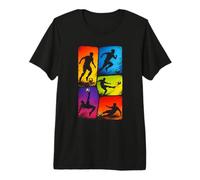 Silhouette d'action de Football colorée et vibrante T-Shirt Haut de Gamme