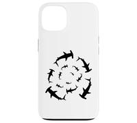 Silhouette d'amoureux de Requins marteaux circulant au-Dessus Coque pour iPhone 13