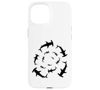 Silhouette d'amoureux de Requins marteaux circulant au-Dessus Coque pour iPhone 15