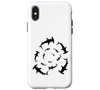 Silhouette d'amoureux de Requins marteaux circulant au-Dessus Coque pour iPhone X/XS