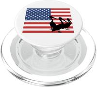 Silhouette d'animal patriotique pélicans drapeau américain PopSockets PopGrip pour MagSafe