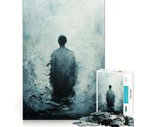 Silhouette dans Le Brouillard Puzzle de 1000 pièces pour Adolescents Jeu cognitif Détente Lente Bordure Premium Cadeau du Père Noël 50x75cm