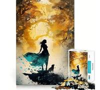 Silhouette dans Les Bois, Puzzle de 1000 pièces pour Adolescents, Jeu de réflexion et Anti-Stress, découpe Nette, liste de souhaits du Père Noël 38x52cm