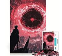 Silhouette dans Un Ciel Rouge Puzzle de 1000 pièces pour Adultes Jeu de réflexion et de Calme Décoration Murale épurée 50x75cm
