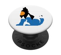 Silhouette d'aventure Wolf Mountains PopSockets PopGrip Adhésif