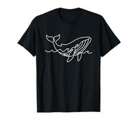 Silhouette de Baleine Artistique à Une Ligne T-Shirt
