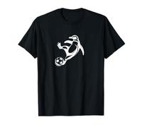 Silhouette de Balle de Frappe de Joueur de Football Pingouin T-Shirt