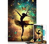 Silhouette de Ballerine avec Papillons, Puzzle de 1000 pièces pour Adultes, pour stimuler Le Cerveau, se détendre et créer Un Souvenir mémorable 38x26cm