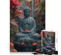 Silhouette de Bouddha pour Adultes Puzzle de 1000 pièces Jeu de réflexion Relaxant et Amusant Assemblage d'image Surprise chaleureuse 38x26cm