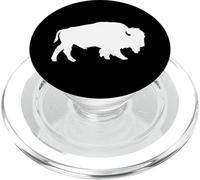 Silhouette de Buffle Blanc ombré Animal Sauvage PopSockets PopGrip pour MagSafe