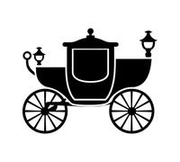 silhouette de carrosse royal Stickers gravés 52x66.6cm Amovible sans laisser de colle Noir