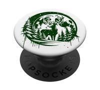 Silhouette de cerf du Solstice d'hiver Joyeux PopSockets PopGrip Adhésif