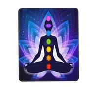 Silhouette De Chakra d'une Femme Pratiquant Le Yoga Tapis De Souris Lavable Mouse Pad Portable Mousepad pour Bureau Travail Maison 25X30Cm