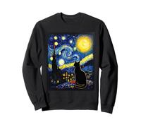 Silhouette de chat contemporain Van Gogh Art Style graphique Sweatshirt