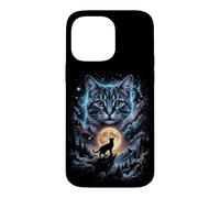 Silhouette de Chat Cosmique sous Un Ciel Étoilé Coque pour iPhone 14 Pro Max