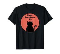 Silhouette de Chat hilarante « Rage Consumes Me » T-Shirt