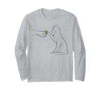 Silhouette de Chat Midnight Cat Touch Magical Bond Line Art Manche Longue