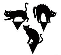 Silhouette de chat noir effrayante pour votre cour pour Halloween et breloque toute l'année (B)