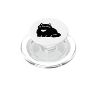 Silhouette de Chat Noir Smoking Mignon PopSockets PopGrip pour MagSafe