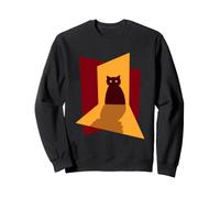 Silhouette de Chat Rouge Debout dans Une lumière de Porte Jaune Sweatshirt