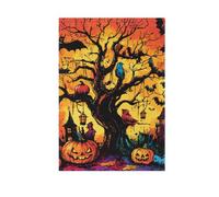 Silhouette de chauve-souris d'Halloween - Citrouilles corbeaux - Drapeaux de jardin d'extérieur - Bannières pour décoration de cour - 71 x 101 cm - Double face