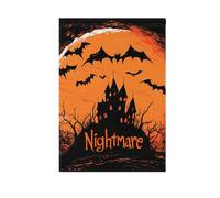 Silhouette de chauve-souris noire de cauchemar - Drapeaux de vacances - Bannière de Noël pour décoration extérieure - 71 x 101 cm - Double face